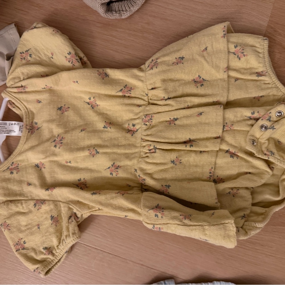 2T Floral Yellow Baby romper